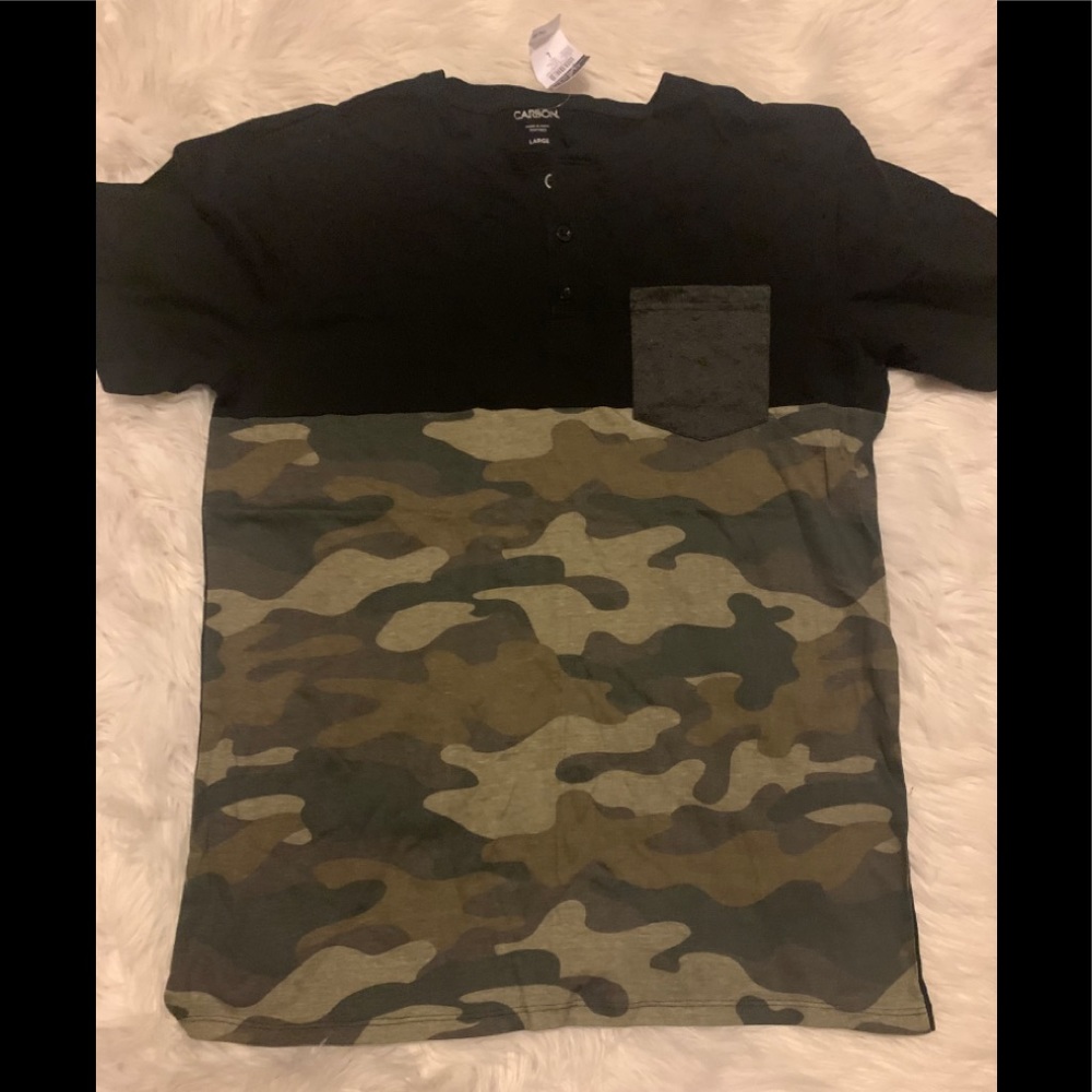 COPY - NWT Black & Camo Shirt- Large